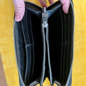 Chrome Hearts Black Leather Cross Wallet
